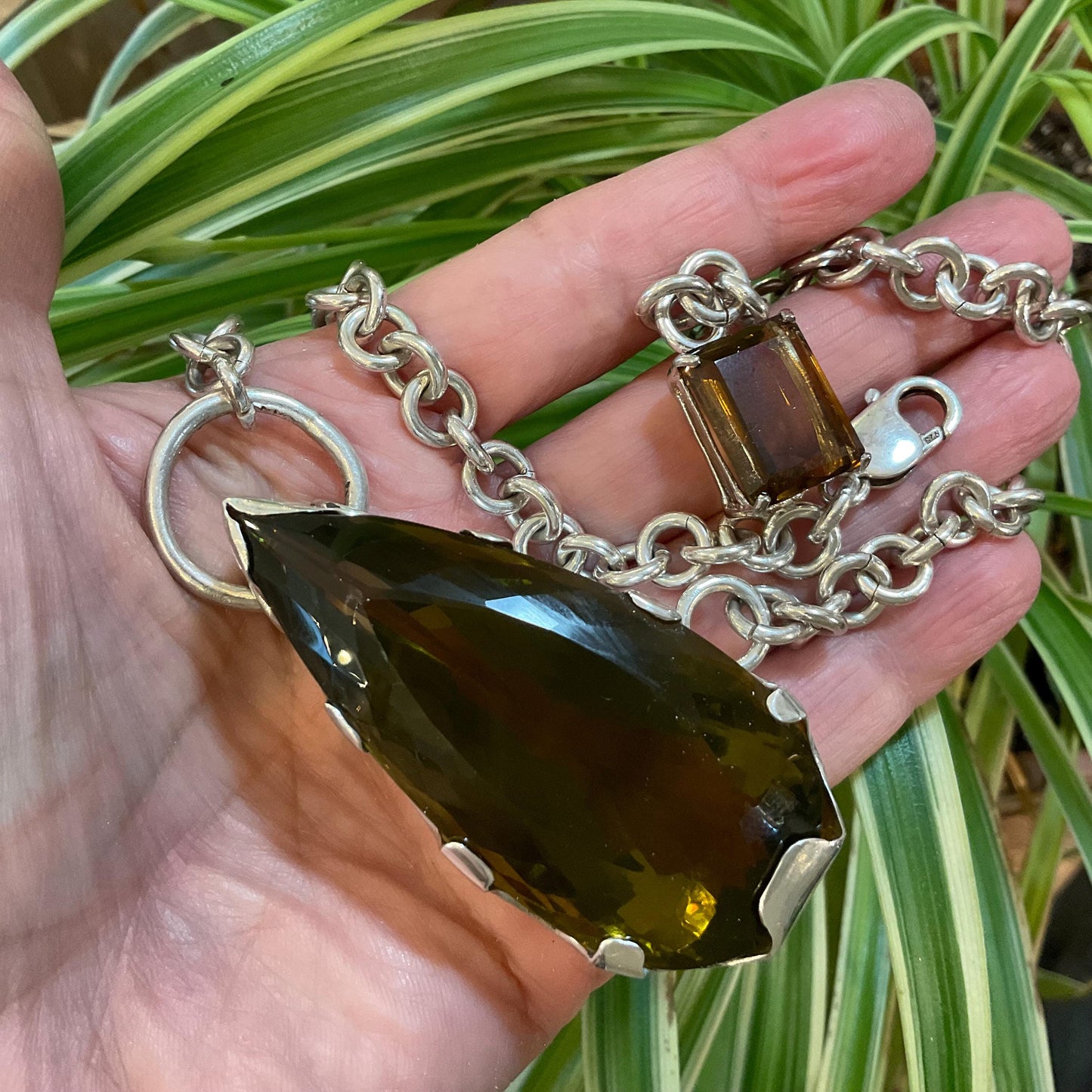 Sterling silver natural lemon quartz 185ct necklace Colors Of Etnika