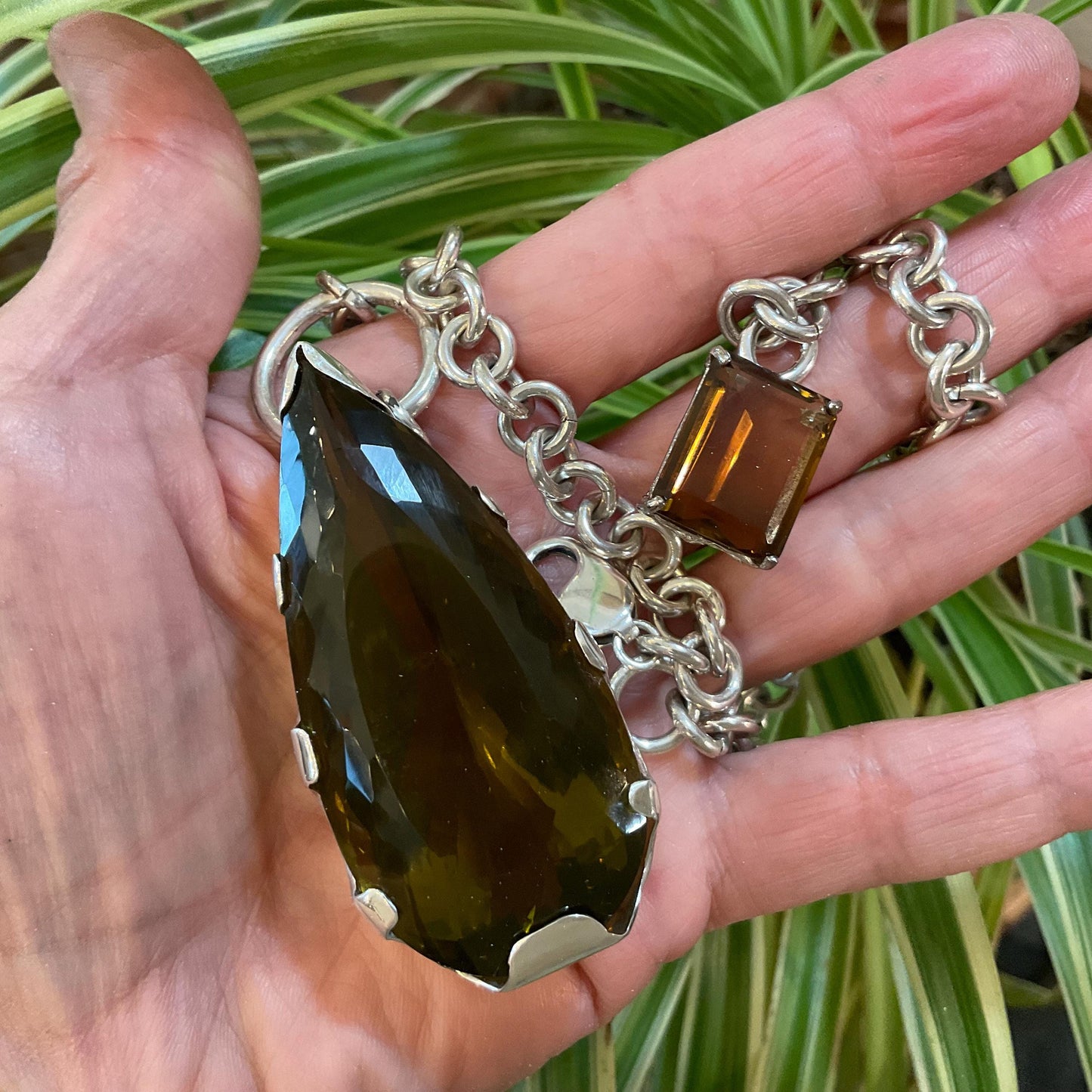 Sterling silver natural lemon quartz 185ct necklace Colors Of Etnika