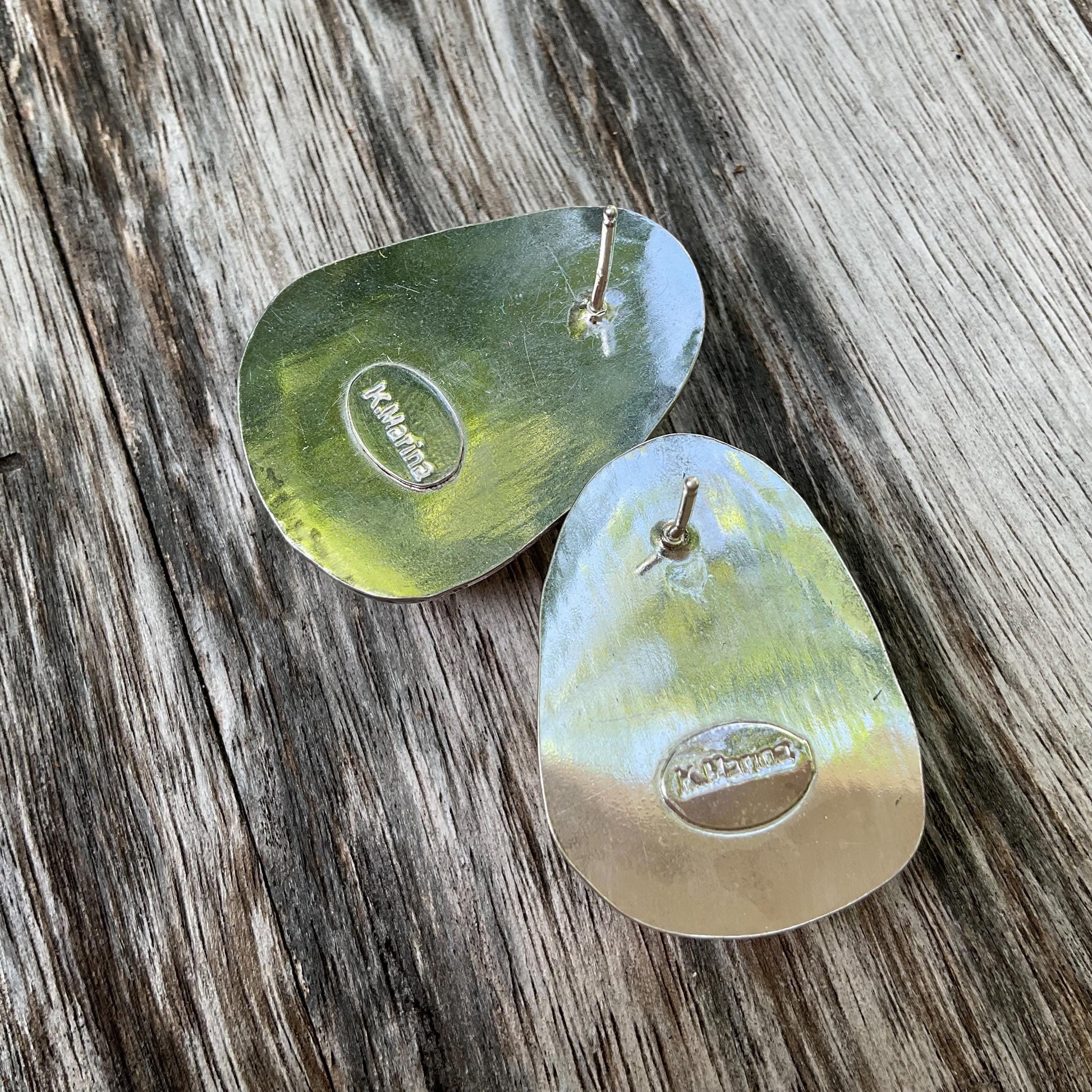 Sterling silver butterscotch yellow Amber post  earrings Colors Of Etnika