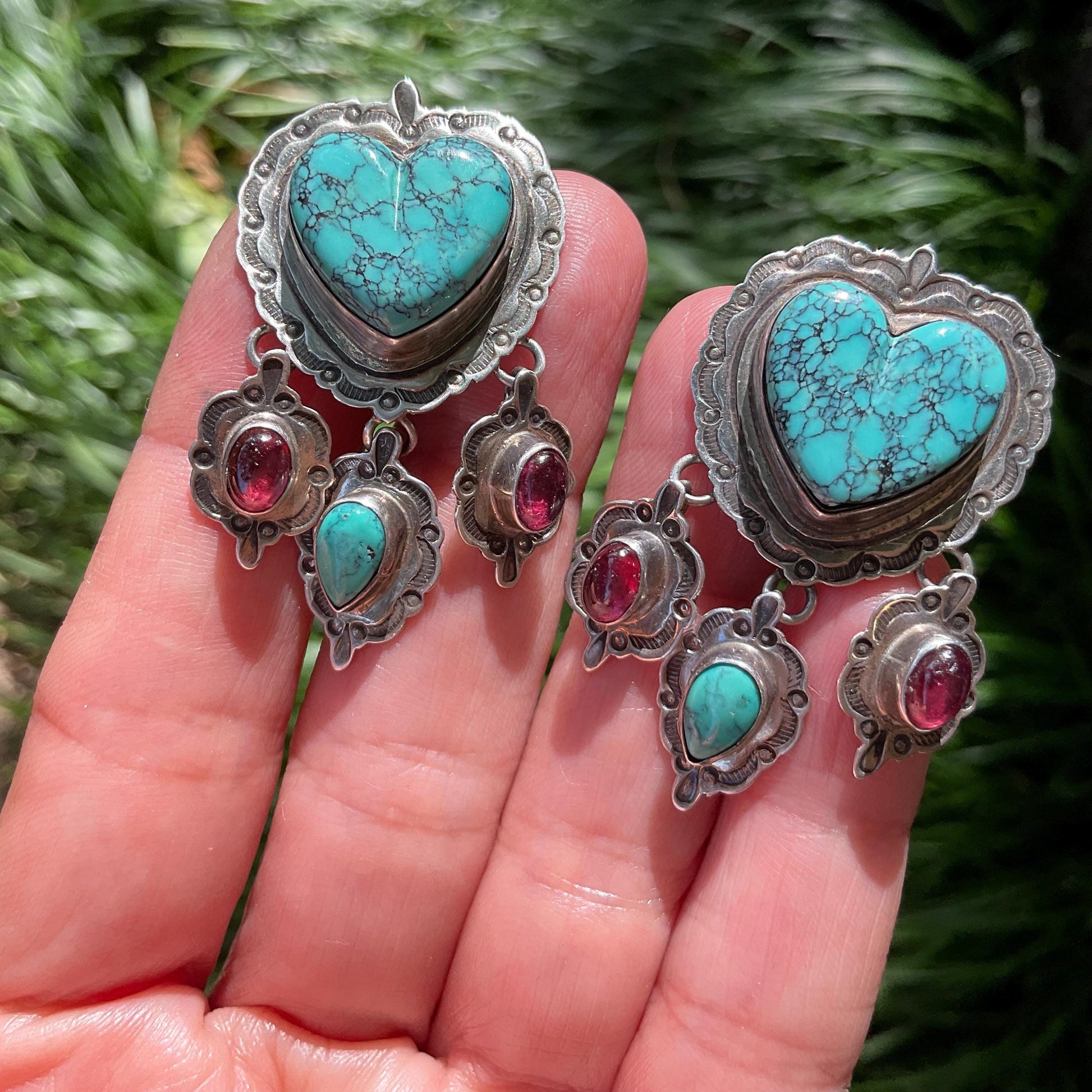 Sterling Silver  heart turquoise dangle earrings Colors Of Etnika