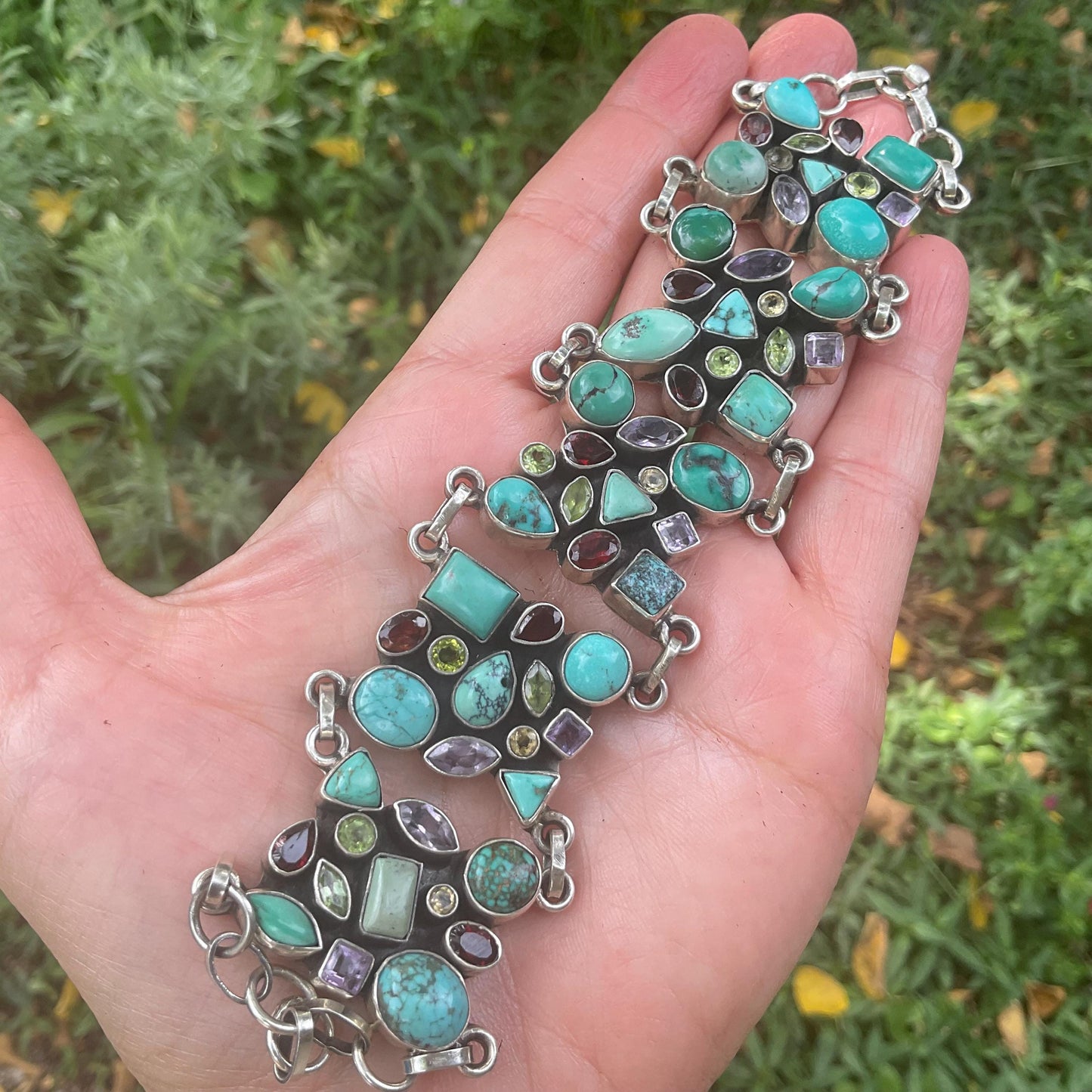 sterling silver statement  turquoise  Bracelet Colors Of Etnika
