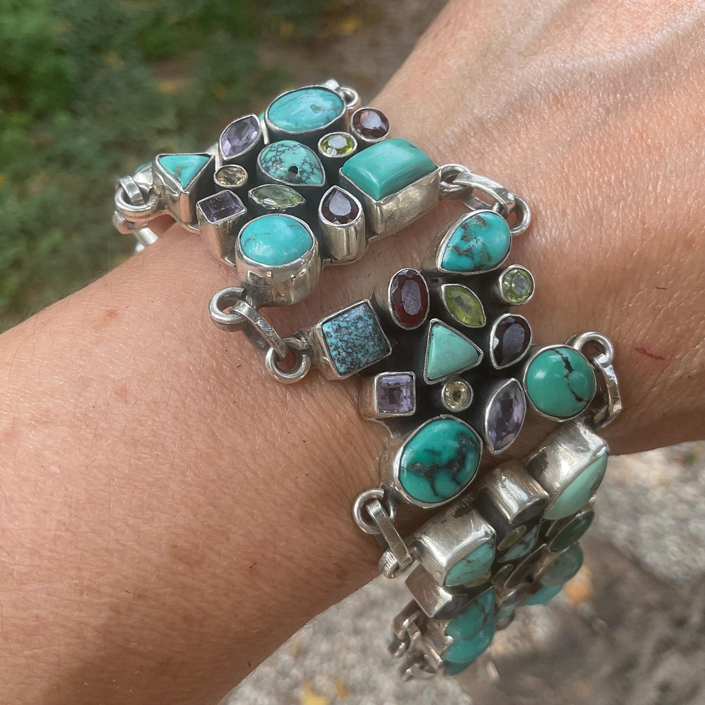 sterling silver statement  turquoise  Bracelet Colors Of Etnika