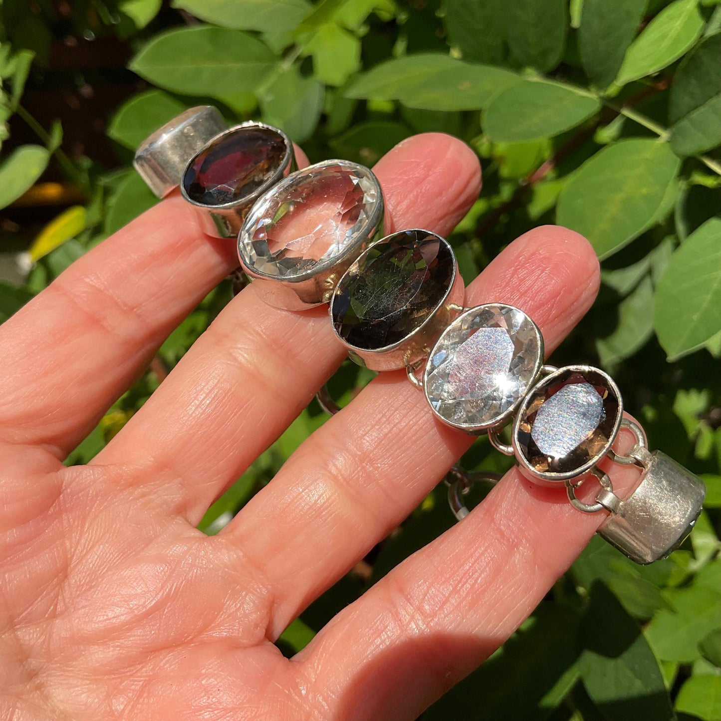 sterling silver Natural  smokey quartz  bracelet Colors Of Etnika