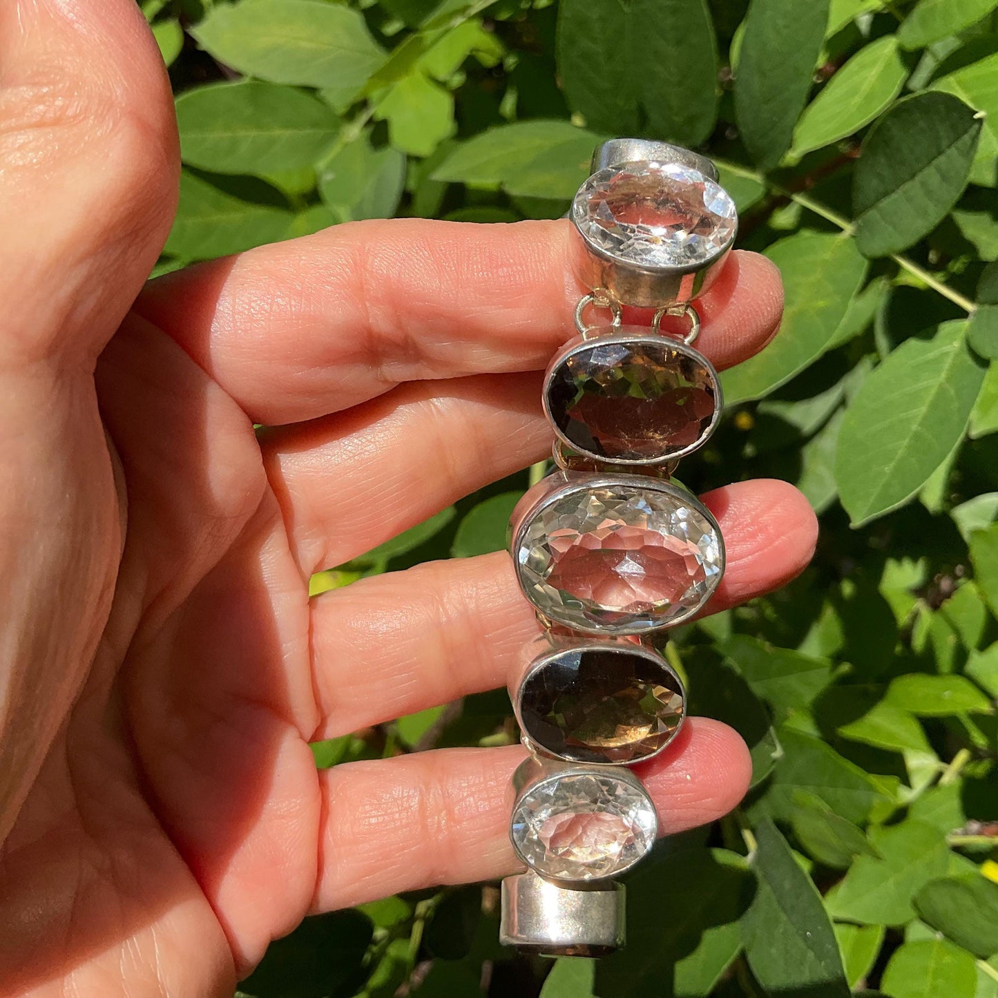 sterling silver Natural  smokey quartz  bracelet Colors Of Etnika