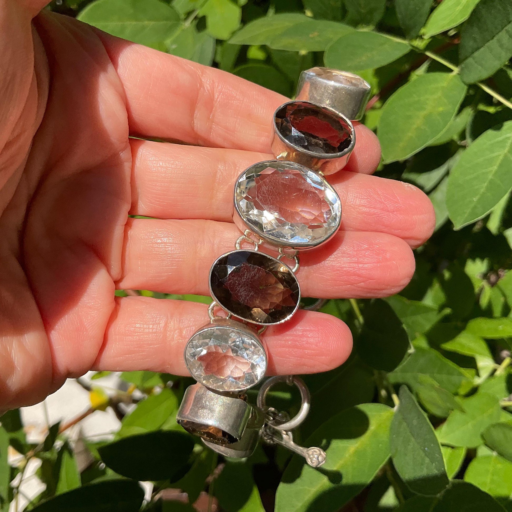 sterling silver Natural  smokey quartz  bracelet Colors Of Etnika