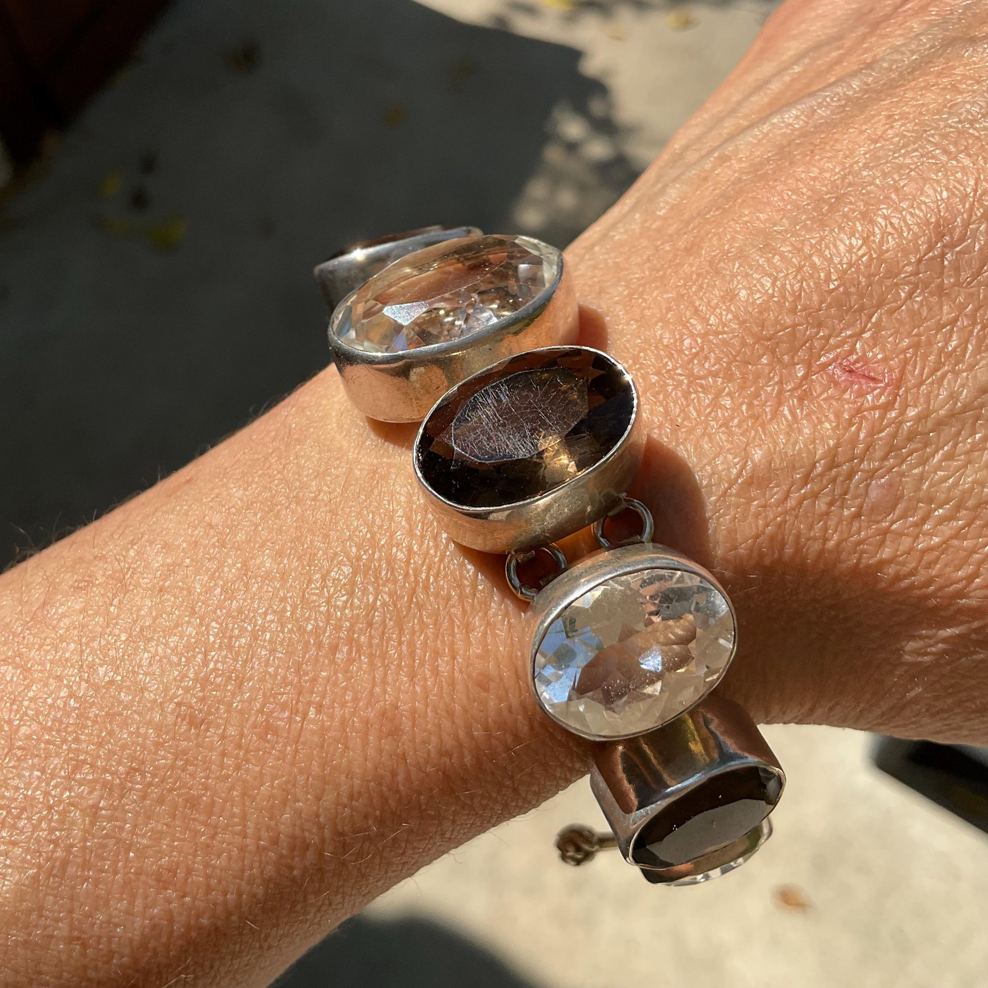 sterling silver Natural  smokey quartz  bracelet Colors Of Etnika