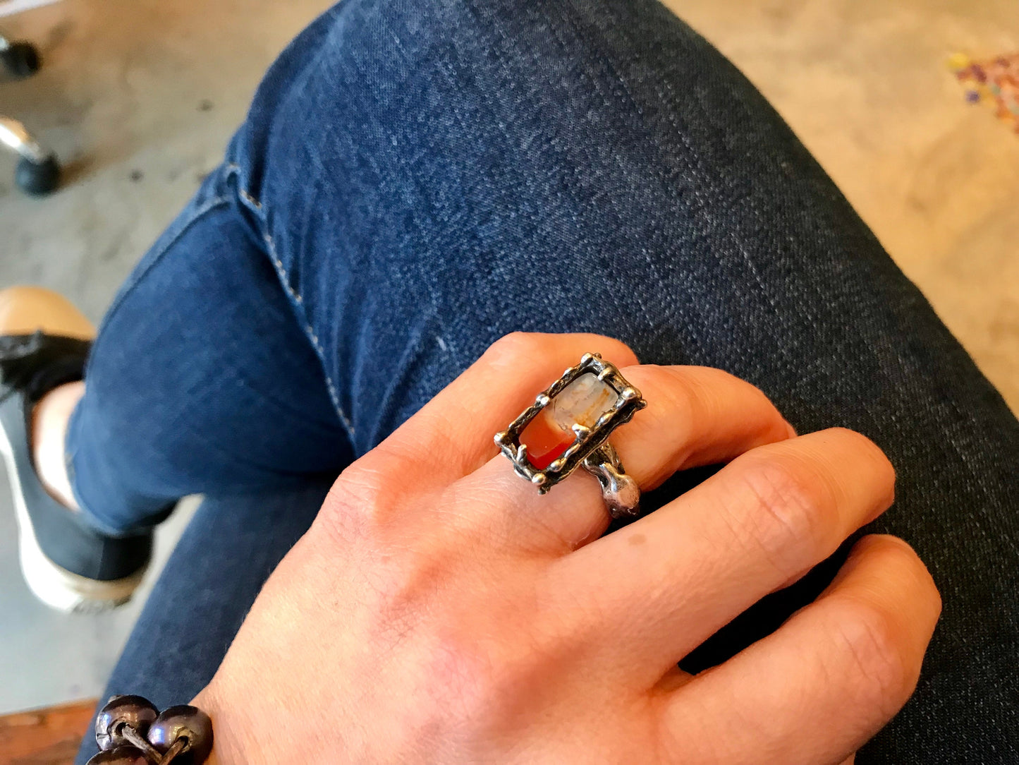 Sterling Silver jasper artisan Ring Handmade Jewelry 5