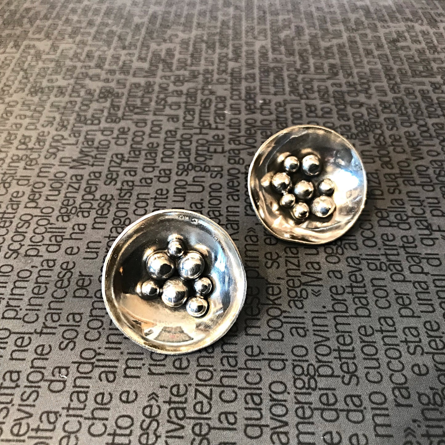 Sterling Silver Modernist Abstract Organic Stud Earrings
