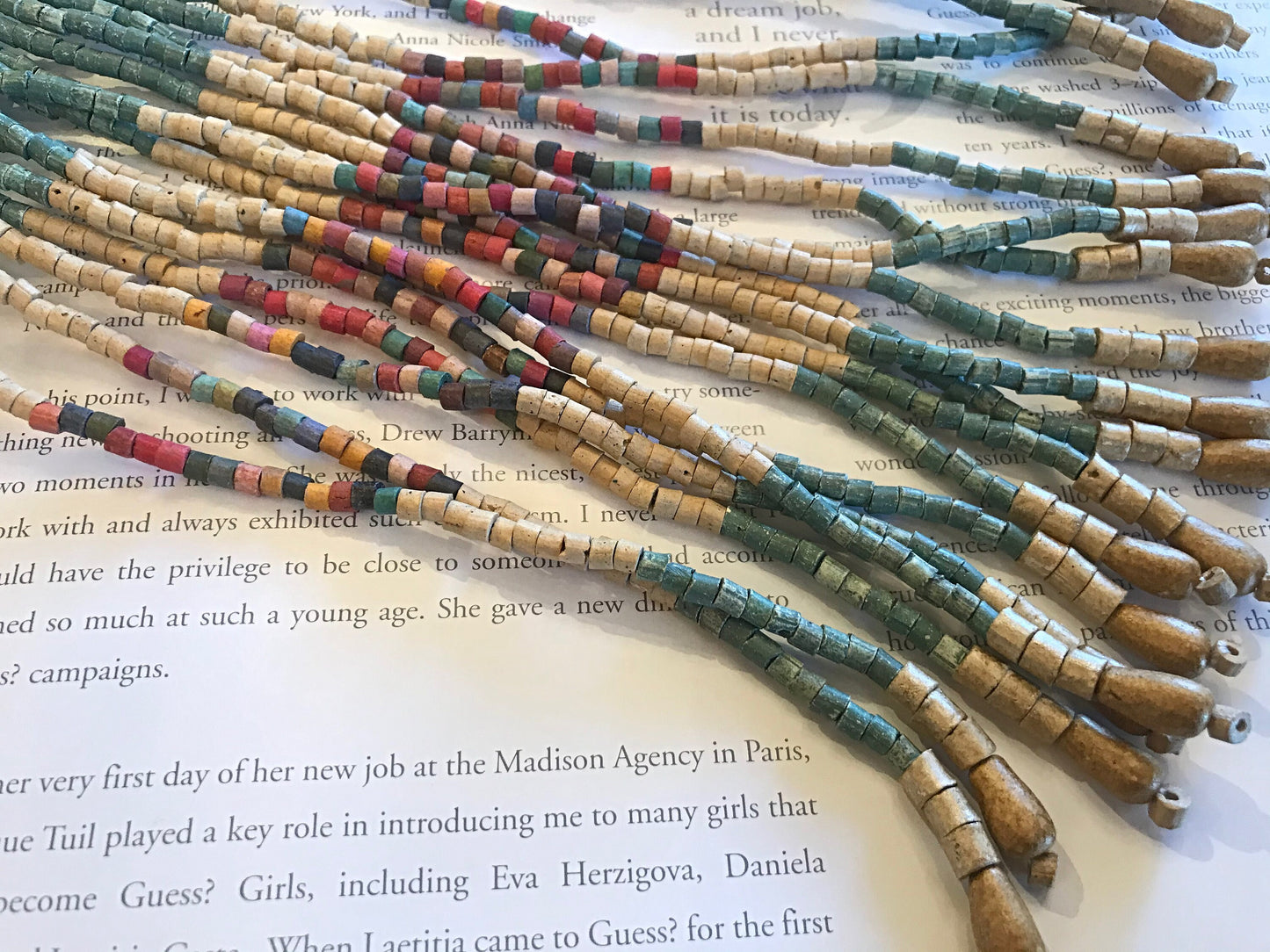 Guipil Textile Runway Statement Green Artisan Studio Long Ethnic Necklace