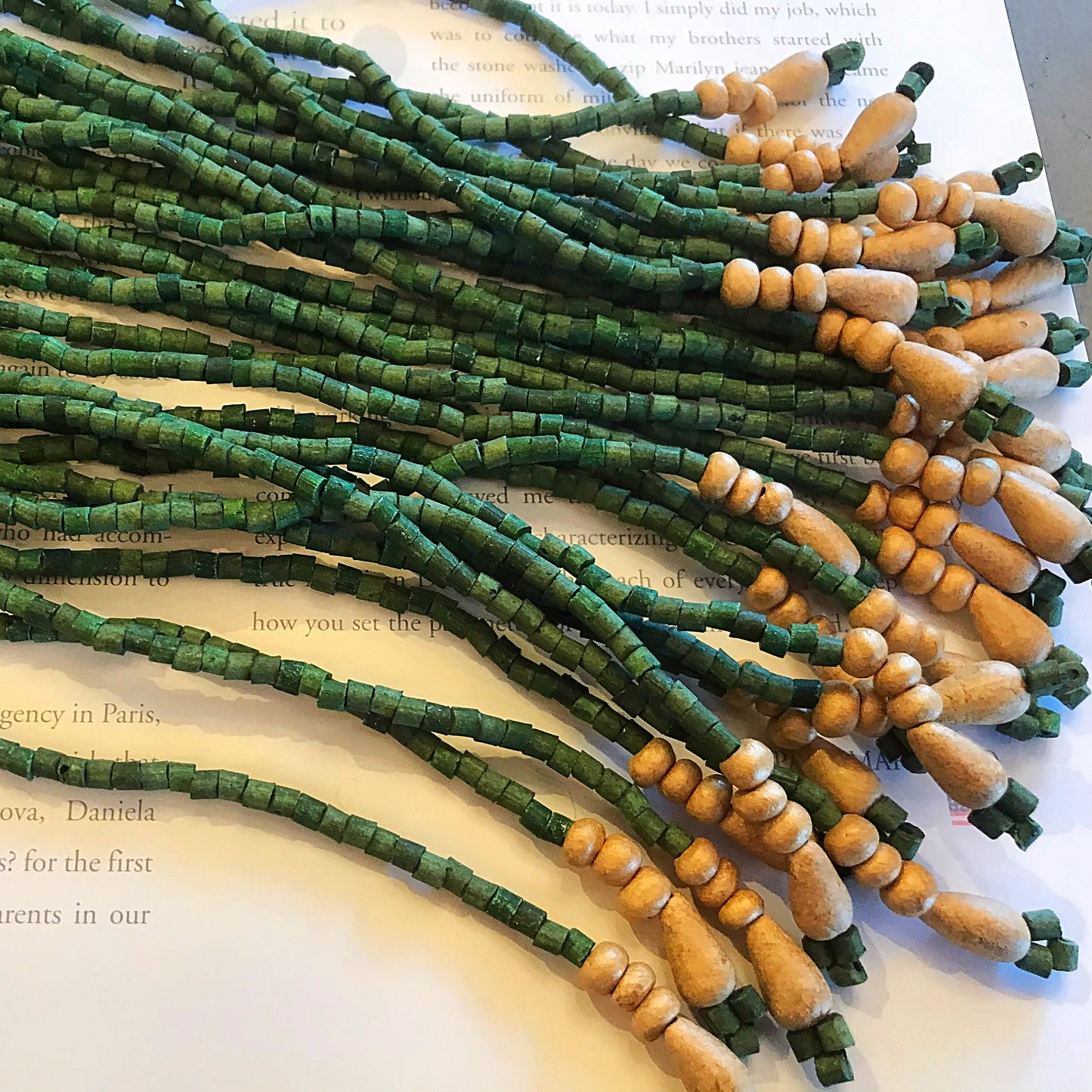 Jade Ceramic Runway Statement Green Artisan Studio Long Ethnic Necklace