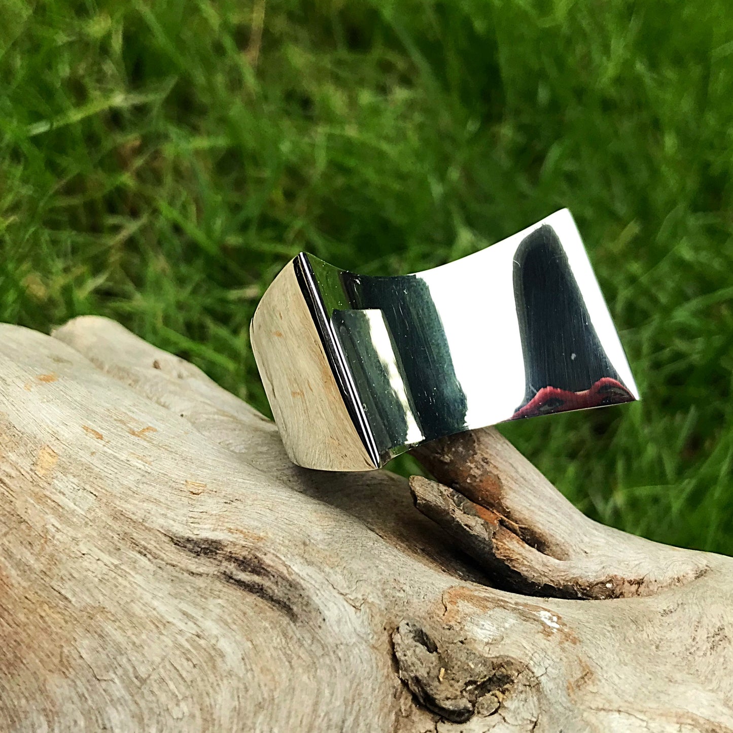 Sterling Silver Modernist Abstract oversize  Statement Ring 6 7 8