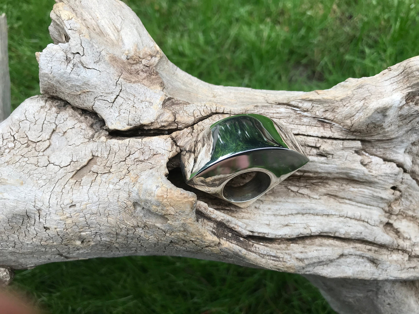 Sterling Silver Modernist Abstract oversize  Statement Ring 6 7