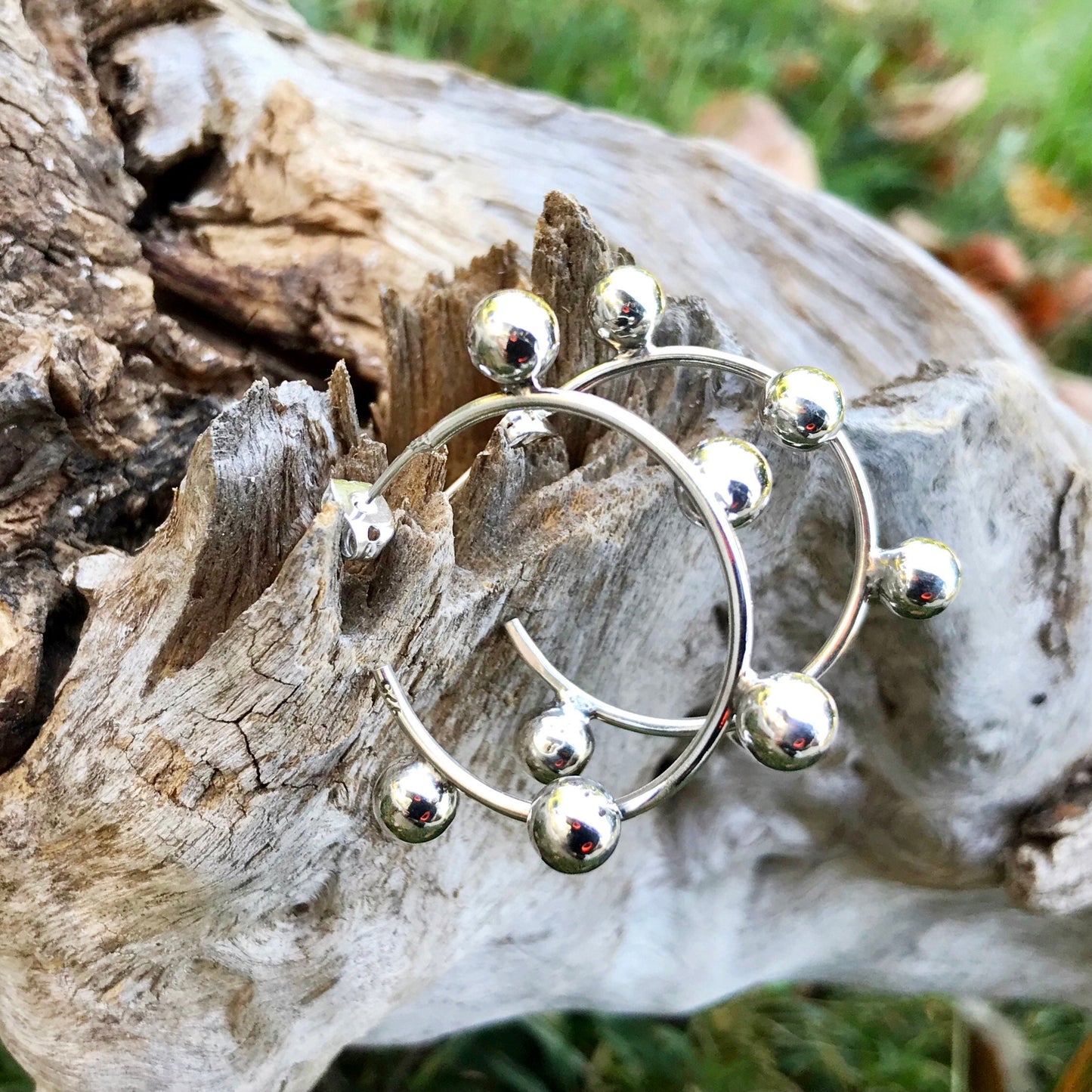 sterling silver Modernist small hoop Earrings