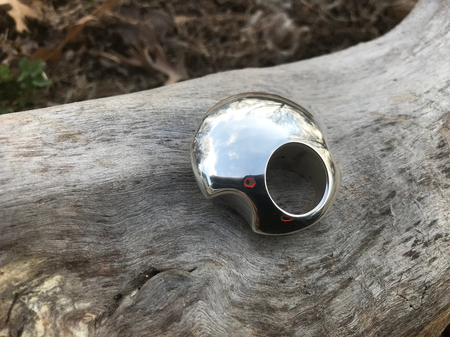 Sterling Silver Modernist Abstract oversize  Statement Ring