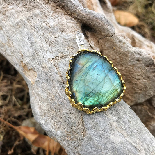 Sterling Silver Labradorite   Pendant Necklace
