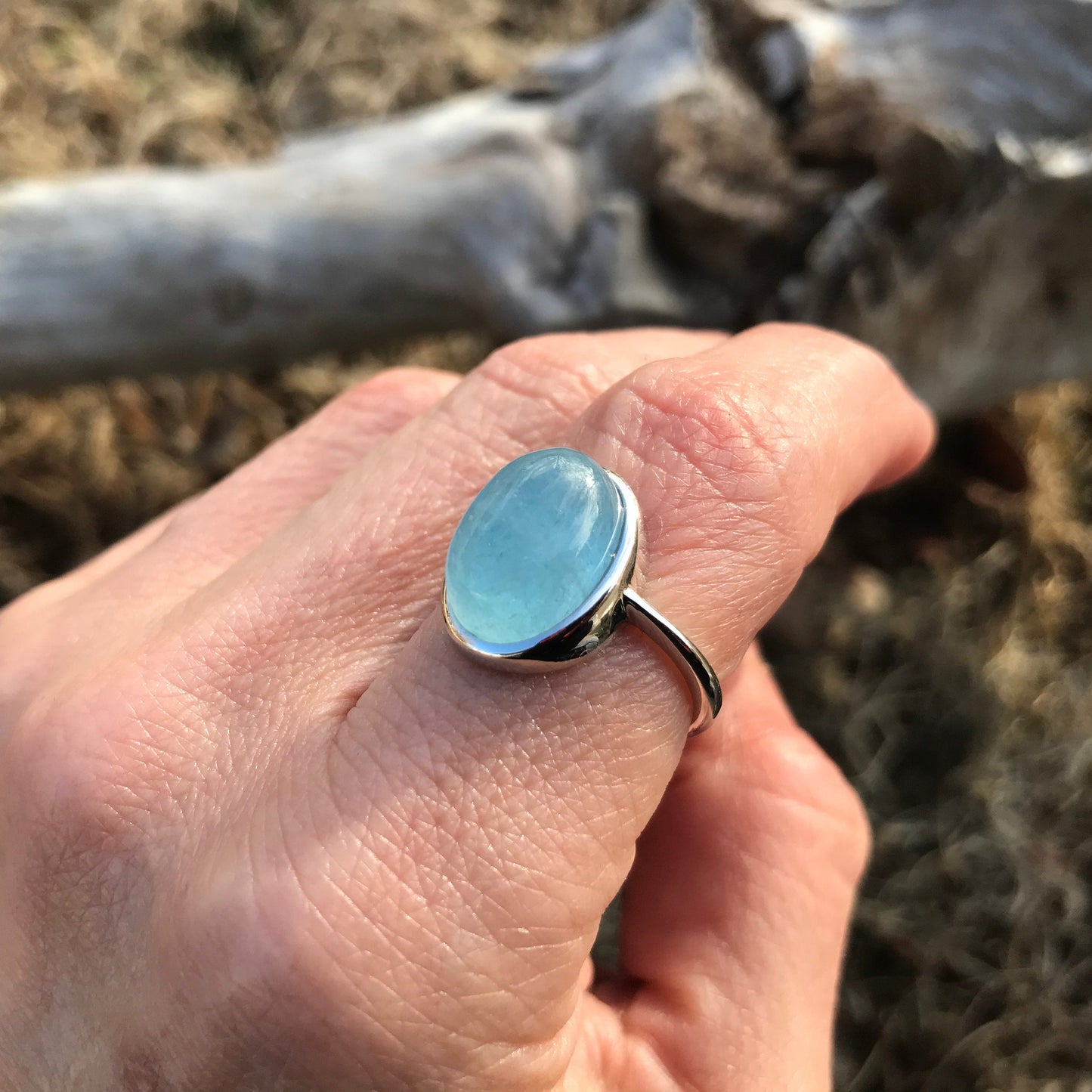 Sterling Silver Handmade Aquamarine  ring 8