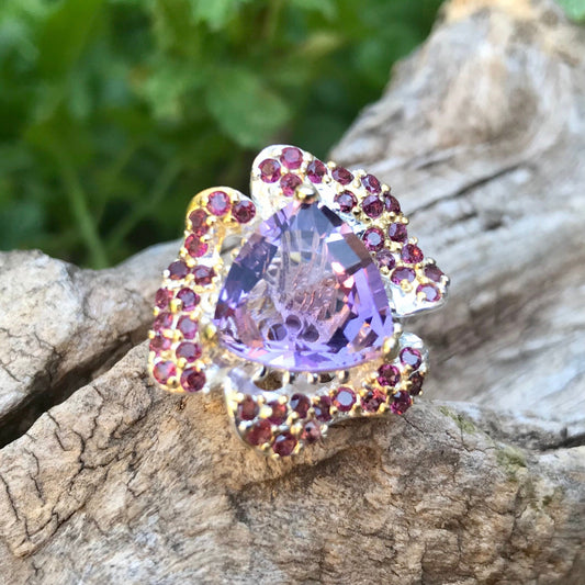 Handmade Sterling Silver Amethyst Ring 8