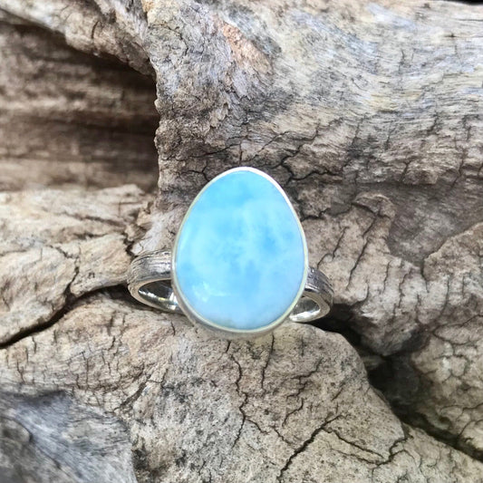 Sterling Silver Larimar Artisan handmade ring 7