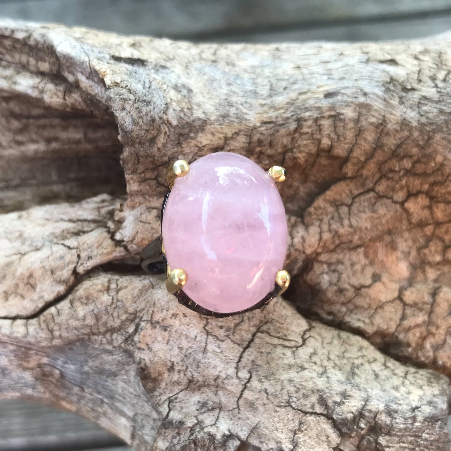 sterling silver pink natural Morganite ring 7