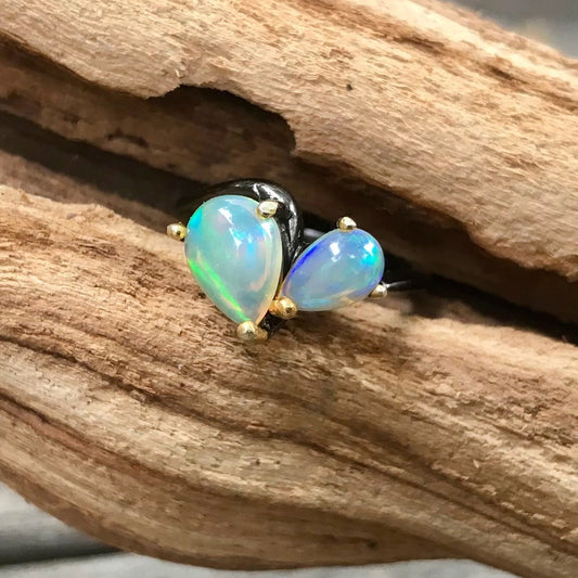 Sterling silver fire opal ring 6.5