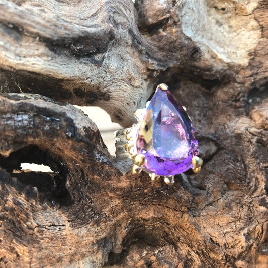 Handmade Sterling Silver Statement Amethyst Ring 7.5