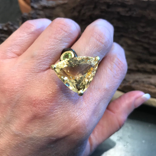 Sterling silver natural citrine modernist Ring 9