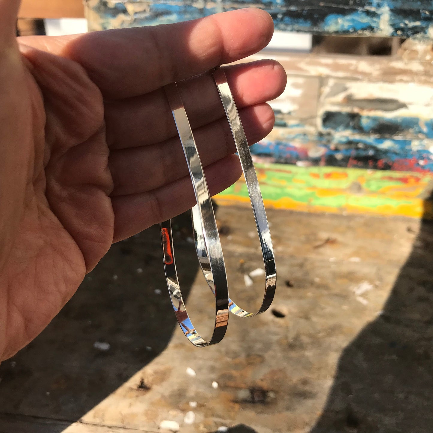 sterling silver Modernist polish Oversize hoops Earrings