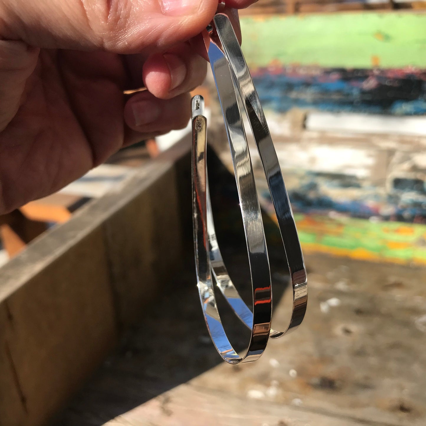 sterling silver Modernist polish Oversize hoops Earrings