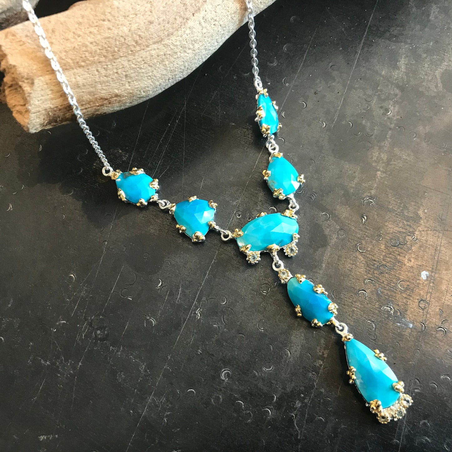 Sterling Silver turquoise statement Etnika necklace