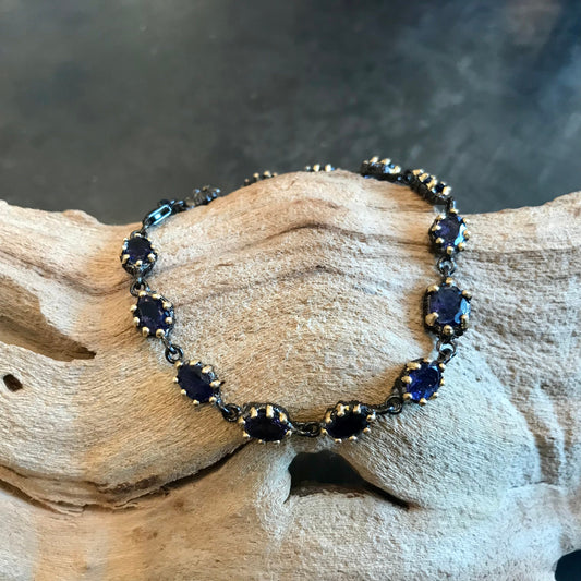 Sterling Silver Blue Lolite tennis  bracelet