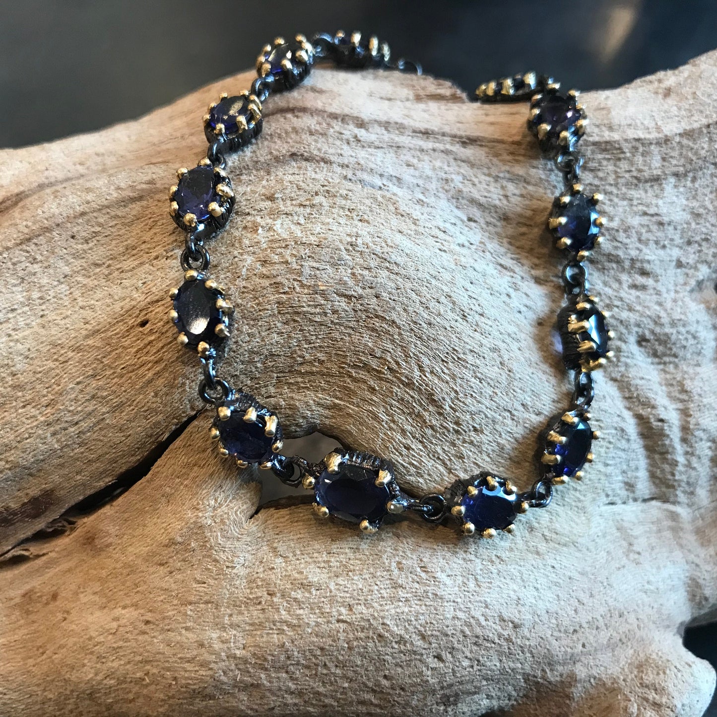 Sterling Silver Blue Lolite tennis  bracelet