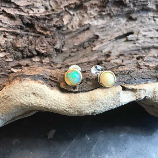 sterling silver Fire natural Small Stud earrings