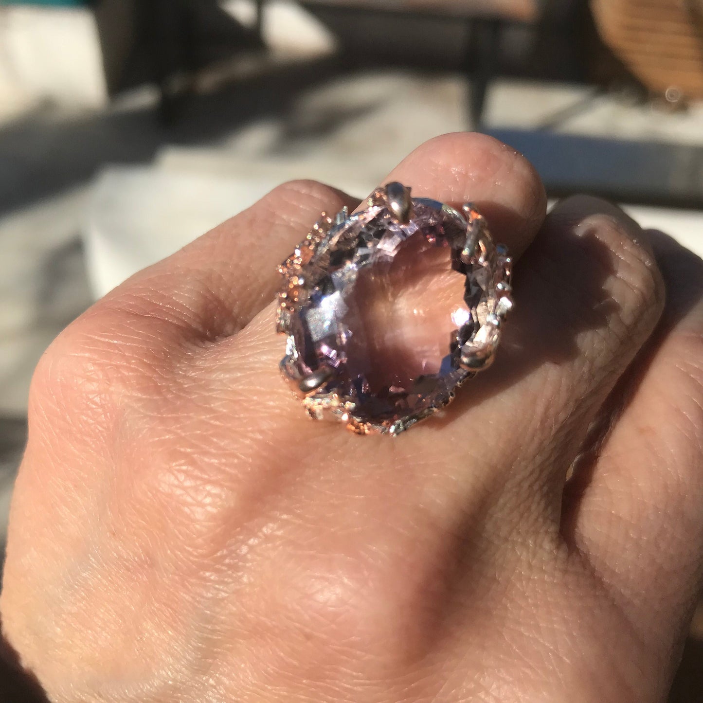 sterling silver statement Natural Ametrine ring 6