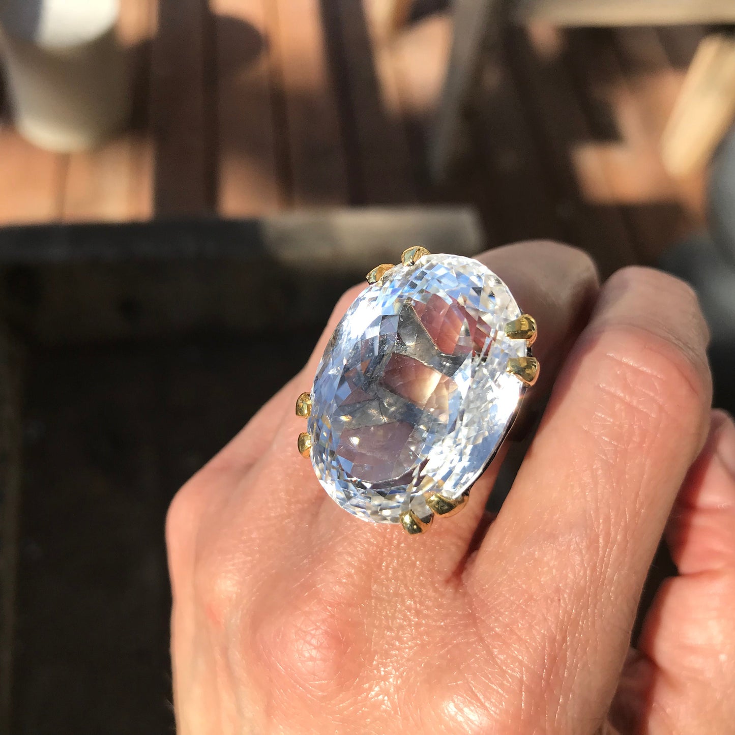 sterling silver natural quartz huge statement ring 8