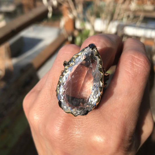 sterling silver natural quartz 50ct huge statement ring 9