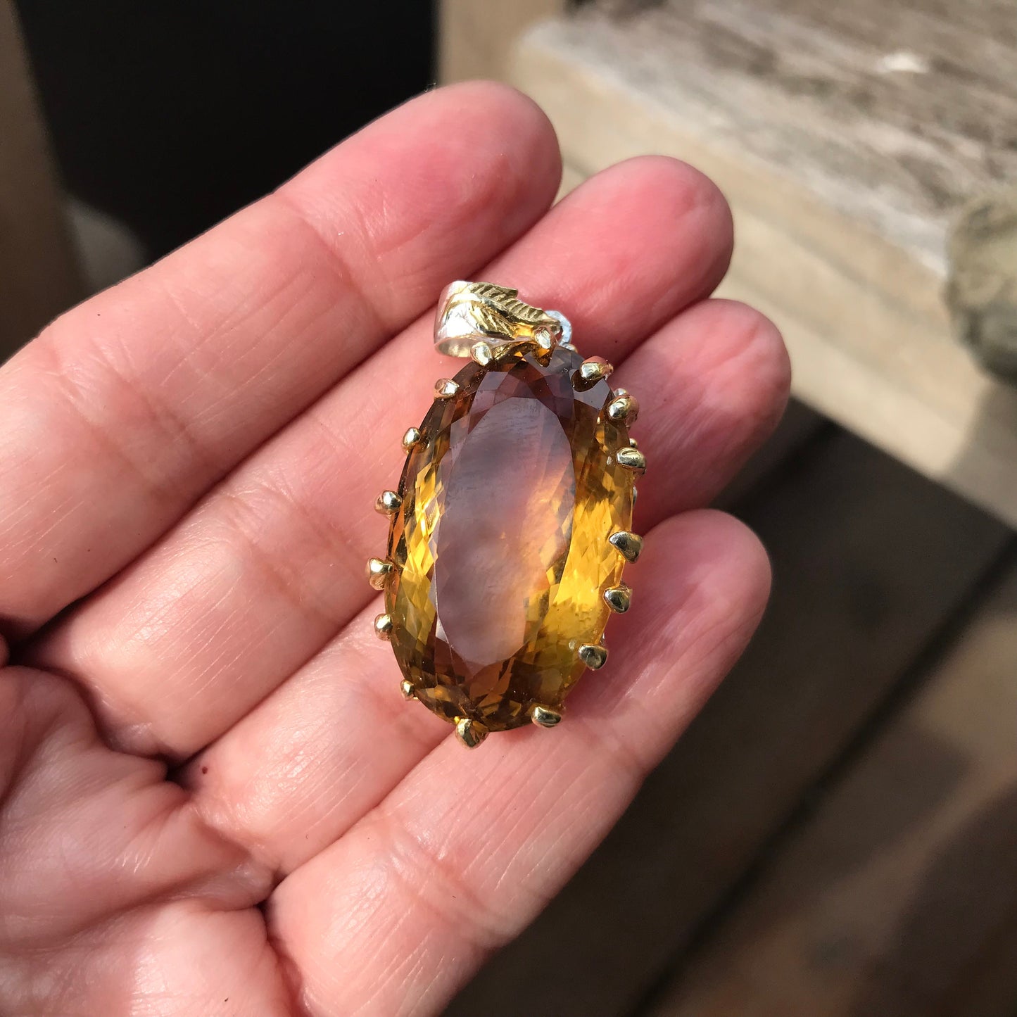 sterling silver Natural citrine pendant for necklace