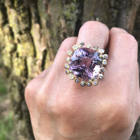 Handmade Sterling Silver Statement Amethyst Ring 9