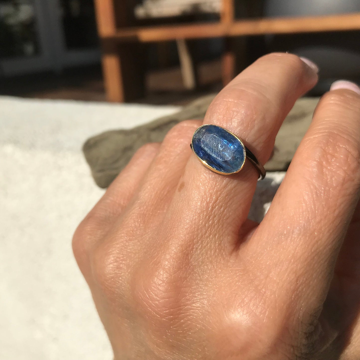 Sterling Silver Blue Kyanite ring 6