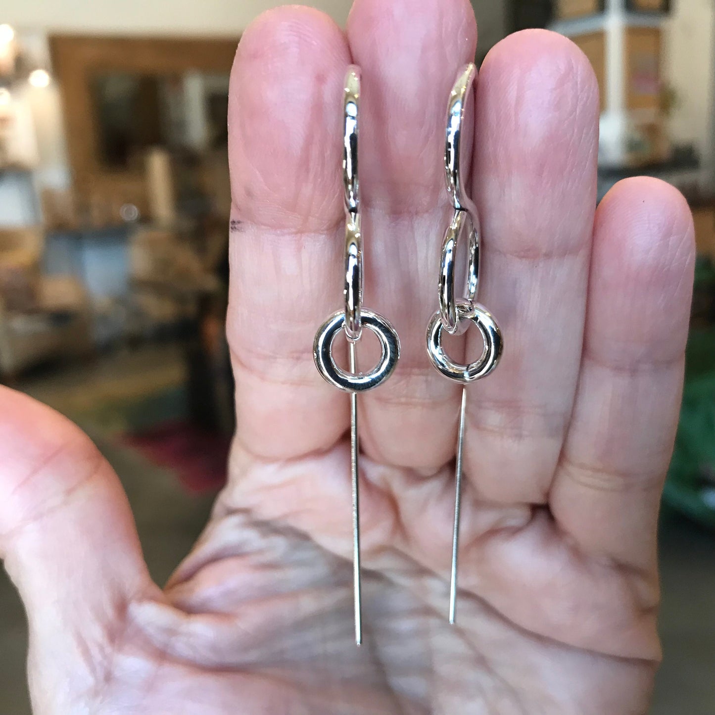 sterling silver Modernist polish Oversize hooks Earrings