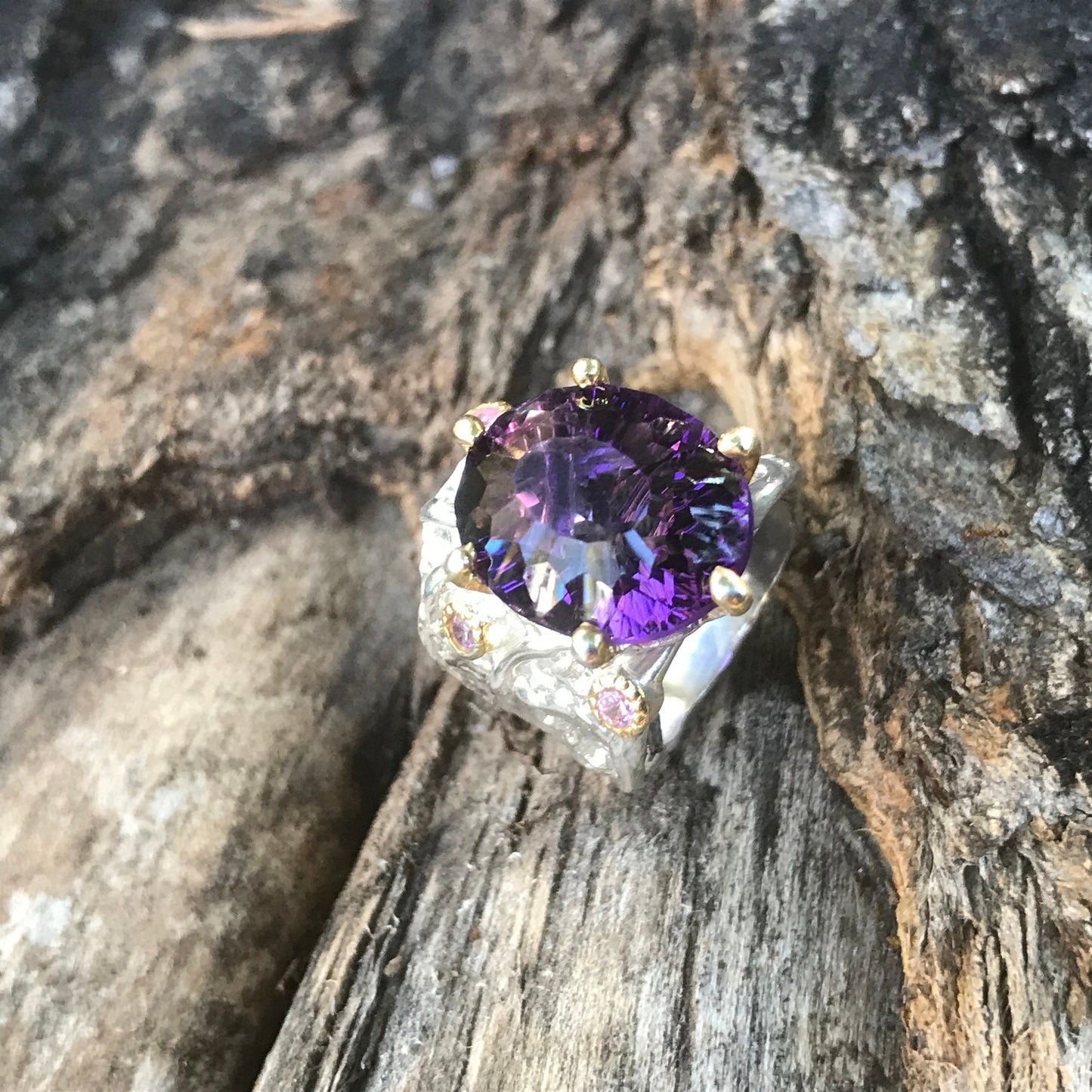 sterling Amethyst band Ring 7.5