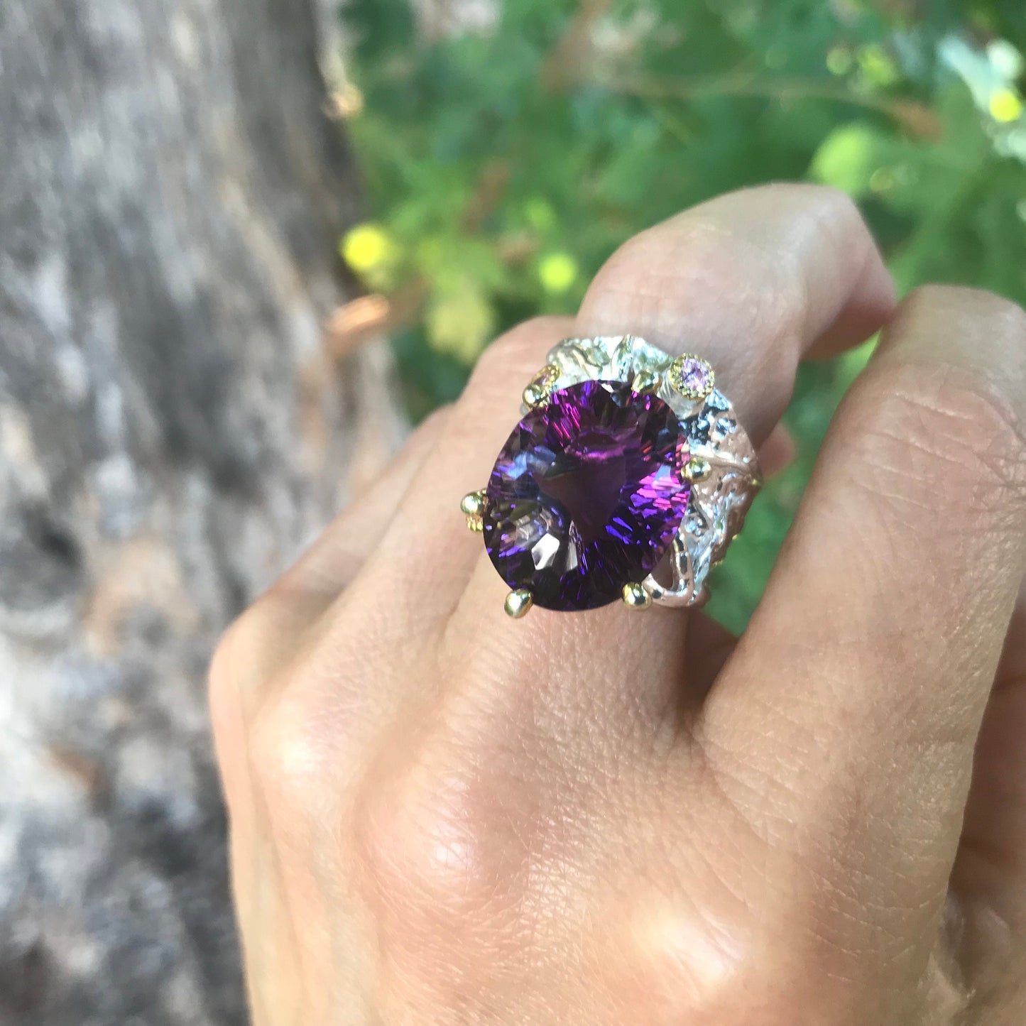 sterling Amethyst band Ring 7.5