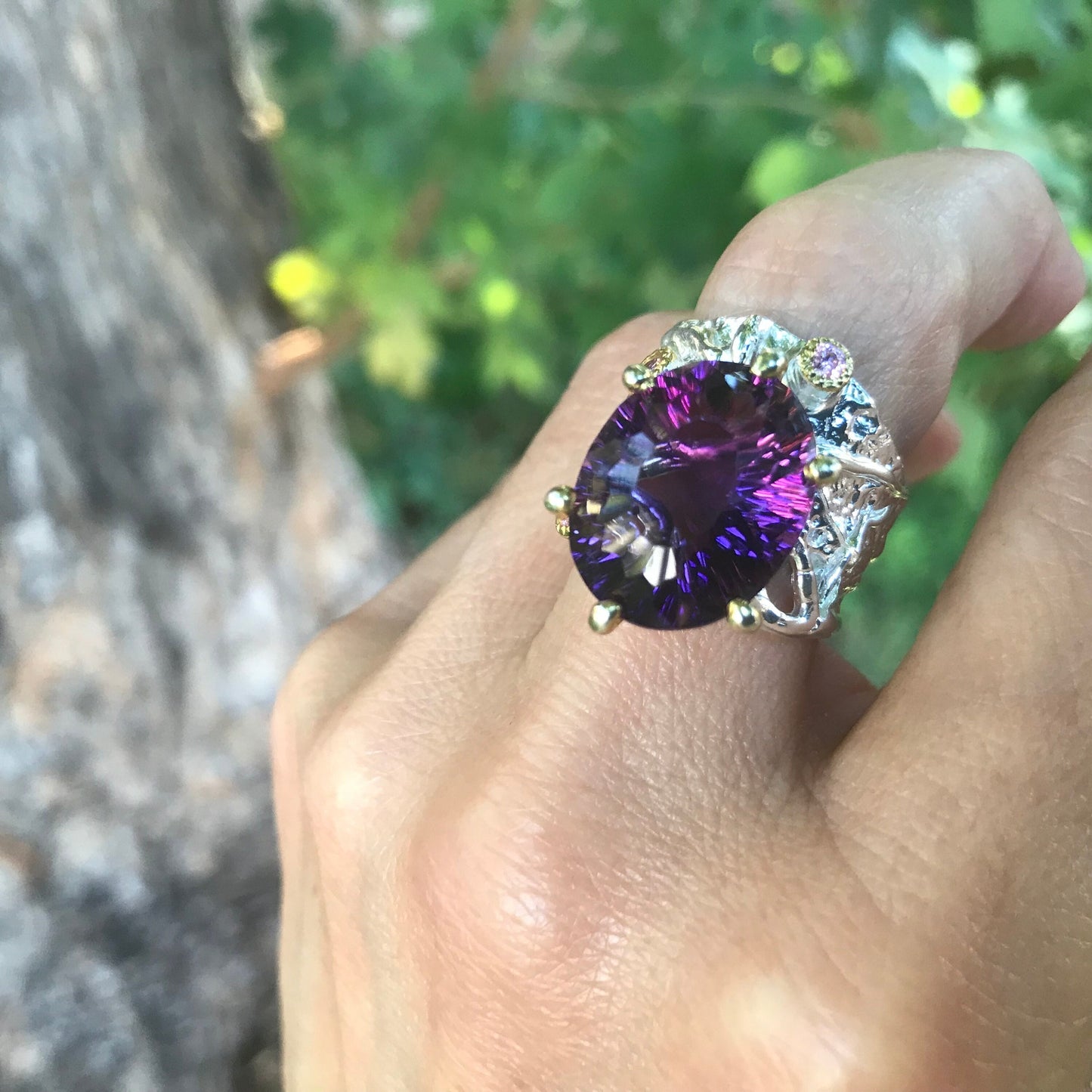 sterling Amethyst band Ring 7.5